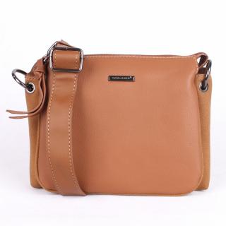 Tříoddílová hnědá (cognac) crossbody kabelka David Jones CM5322