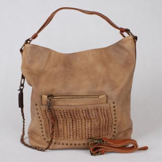 Velká hnědá kabelka na rameno i crossbody S035