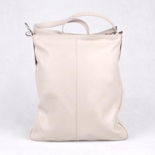 Velká světlá latté kožená crossbody kabelka Vera Pelle no. 5509