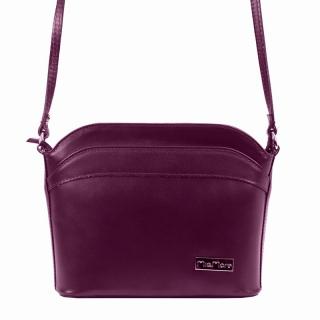 Vínová malá kožená crossbody kabelka Mia More no. 009