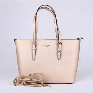 Zlatá velká elegantní pevná kabelka na rameno FLORA&amp;CO F9126