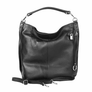 Značková kožená černá kabelka na rameno i crossbody Gianni Conti 706