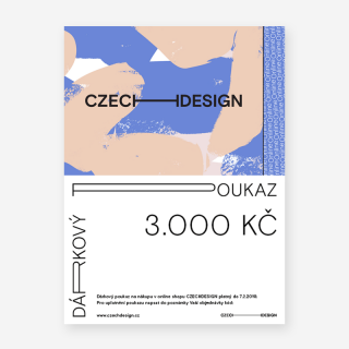 Dárkový voucher na nákup českého designu 3.000 Kč elektronický (e-mailem)