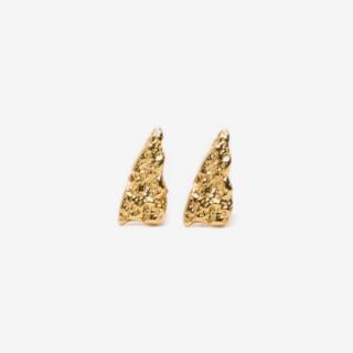 Pozlacené náušnice - Chlebové trojúhelníky od Elišky Lhotské