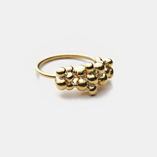 Pozlacený prsten hrozínkový/granulky velký od Evy Růžičkové 49