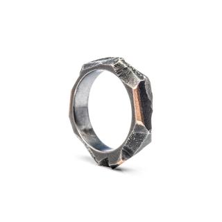 Stříbrný zásnubní prsten geometrický od Jana Vlasáka 45