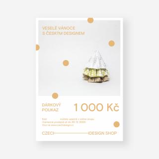 Vánoční voucher na nákup českého designu 1.000 Kč elektronický (e-mailem)