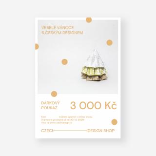 Vánoční voucher na nákup českého designu 3.000 Kč elektronický (e-mailem)