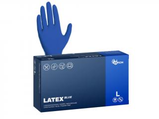 Latexové rukavice LATEX BLUE 100 ks, nepudrované, modré, 5.3 g Velikost: L