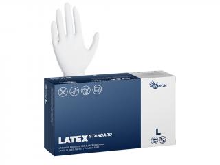 Latexové rukavice LATEX STANDARD 100 ks, nepudrované, bílé, 5.0 g Velikost: L