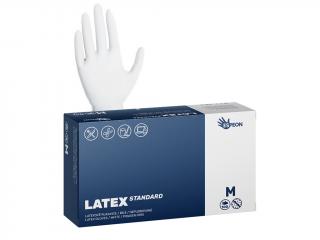 Latexové rukavice LATEX STANDARD 100 ks, nepudrované, bílé, 5.0 g Velikost: M