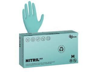 Nitrilové rukavice NITRIL BIO 100 ks, nepudrované, zelené, 3.5 g Velikost: M