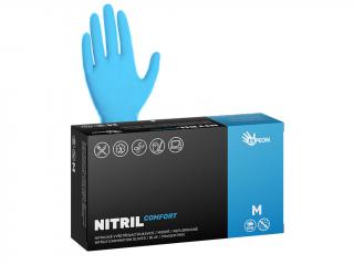 Nitrilové rukavice NITRIL COMFORT 100 ks, nepudrované, modré, 3.8 g Velikost: M