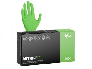 Nitrilové rukavice NITRIL IDEAL 100 ks, nepudrované, zelené, 3.5 g Velikost: M