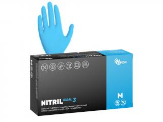 Nitrilové rukavice NITRIL IDEAL3  100 ks, nepudrované, modré, 3.7 g Velikost: M