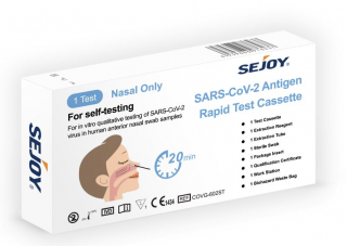 Sejoy™ SARS-CoV-2 Antigen Rapid Test Cassette - Z kraje nosu - 1ks