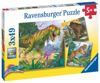 Dinosauři a čas - puzzle - 3 x 49 dílků
