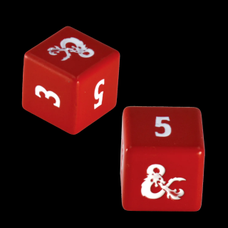 Dungeons & Dragons - kostky - Heavy Metal Red and White D6 Dice Set