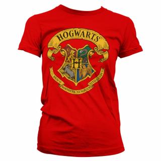 Harry Potter - dámské tričko - Bradavický erb - červené Velikost: XL