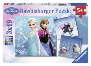 Ledové království - puzzle - Dobrodružství na sněhu - 3 x 49 dílků