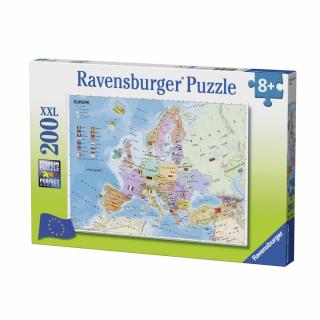 Mapa Evropy - puzzle - 200 dílků