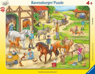 Na koňské farmě - rámečkové puzzle - 40 dílků