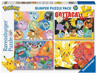 Pokémon - puzzle - Bumper Puzzle Pack - 4 x 100 dílků
