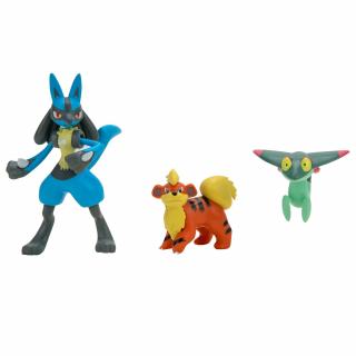 Pokémon - sada figurek - Growlithe, Dreepy, Lucario