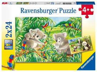 Roztomilé koaly a pandy - puzzle - 2 x 24 dílků