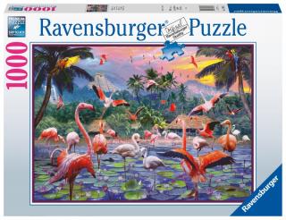 Růžoví plameňáci - puzzle - 1000 dílků