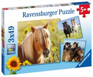Sladcí koně - puzzle - 3 x 49 dílků
