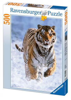 Tygr na sněhu - puzzle - 500 dílků