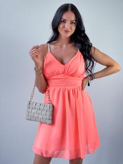 Dámské šaty Liana/ Barvy Barva a velikost: Neon oranžová