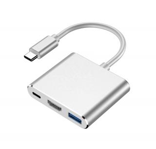 Adaptér HUB USB-C HDMI MACBOOK stříbrný + dárek MAXY 1ks 4528