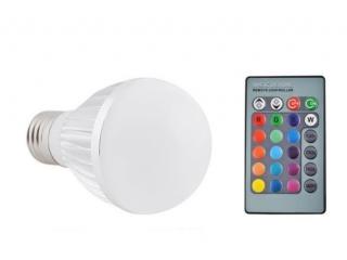 Barevná LED žárovka RGB E27 3W s dálkovým ovladačem DISCO + dárek MAXY 1ks 1854
