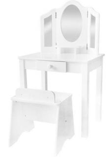 Bílý toaletní stolek se stoličkou a zrcadlem + dárek MAXY 1ks 6325