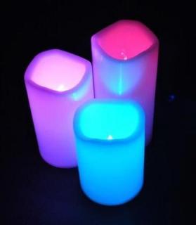 CANDLES LED svíčka 3ks Color MULTICOLOR LED SVÍTIDLA svíčka RGB+ dárek MAXY 1ks 3391