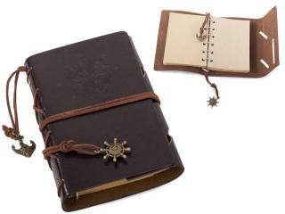 Cestovní deník s kompasem Vintage tmavě hnědá + dárek MAXY 1ks 3117