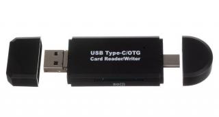 Čtečka karet OTG 5 v 1, TF/SD, USB, Micro USB, USB-C + dárek MAXY 1ks 2235