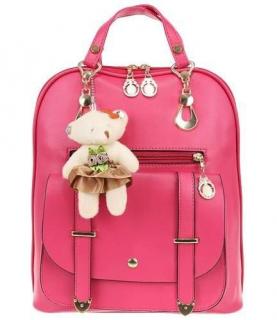 Dámský batoh s klíčenkou medvídka růžová 9L + dárek MAXY 1ks 9293