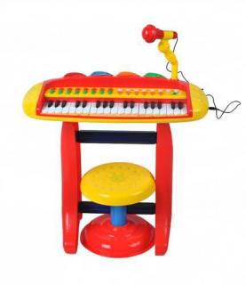 Dětské klávesy s mikrofonem a stoli. červené + STICKY MAT ZDARMA MAXY 1ks 7071