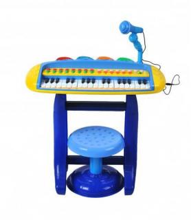 Dětské klávesy s mikrofonem a stoli. modré + STICKY MAT ZDARMA MAXY 1ks 7070