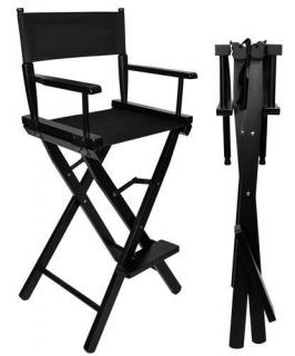 Dřevěná skládací kosmetická židle černá + dárek MAXY 1ks 6219