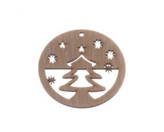 Dřevěné vánoční ozdoby na stromeček 10 ks + dárek MAXY 1ks 1338