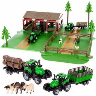 Farma k sestavení s kovovým traktorem a zvířátky 102 dílků + dárek MAXY 1ks 7841