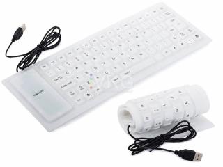 Flexibilní silikonová klávesnice k PC bílá + dárek MAXY 1ks 3115