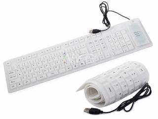 Flexibilní silikonová klávesnice k PC bílá + dárek MAXY 1ks 3683