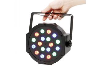 HALOGEN RGB SLIM 18LED DISCO DMX+ dárek MAXY 1ks 7461