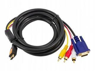 HDMI kabel - 1,8 m 3RCA + VGA GOLD + dárek!! MAXY 1ks 4371