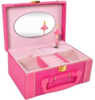 Hrací skříňka s baletkou růžová + dárek MAXY 1ks 9315